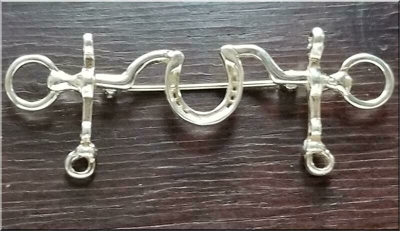 Sterling Silver Classic Bit & Horseshoe Brooch  #4220