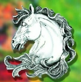 Spirited Sterling Horse Head Brooch/ Pendant #4222