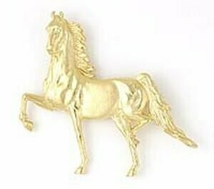 Saddlebred Gold Tone Fashion 2" Brooch #492BR