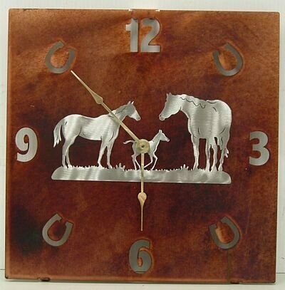 Rustic Laser Cut  Horse Herd wall clock #DS5450H