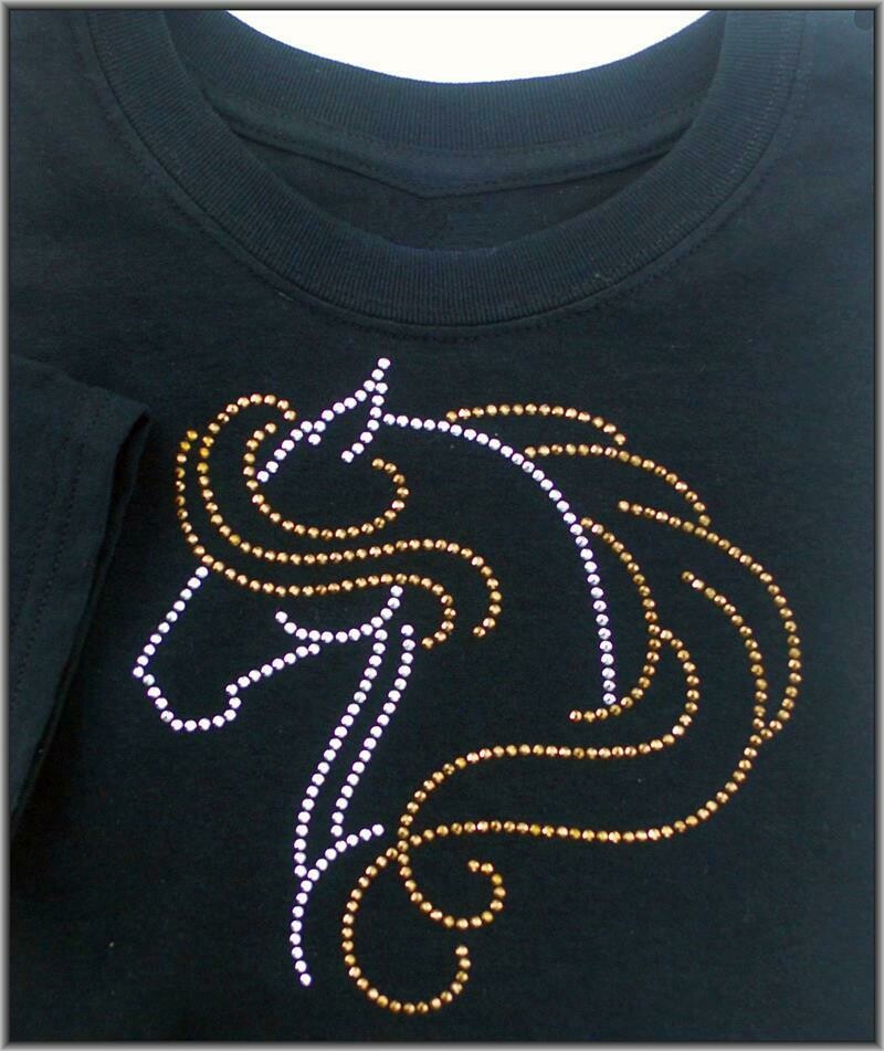 Sebastian Horse Art Rhinestudded Tee- Sweatshirt & Hoodie #A81SB