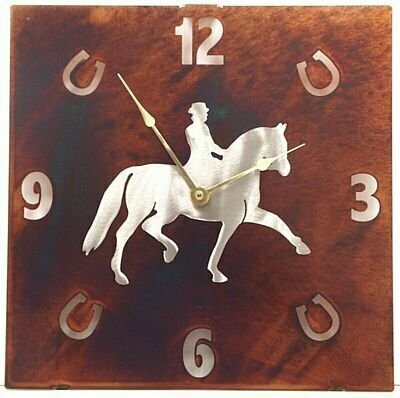 Rustic Laser Cut Dressage Horse wall clock #DS5450D