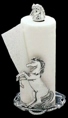Rearing Horse Polished Aluminum Paper Towel Holder by Arthur Court #PP13