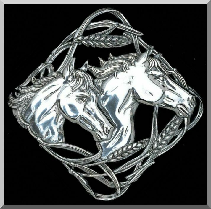 Polished Aluminum Horse Duo Trivet by Arthur Court #PP25