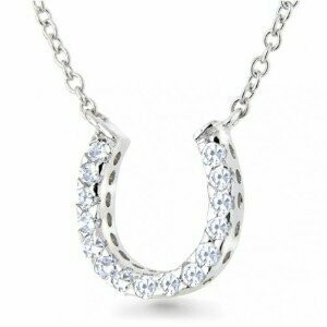 Petite Sterling Silver HorseShoe 16" Choker Necklace #5616C