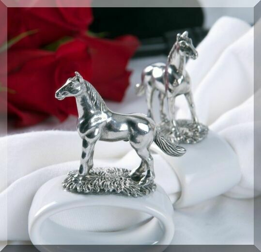 Pewter Standing Horse Napkin Ring #VH46