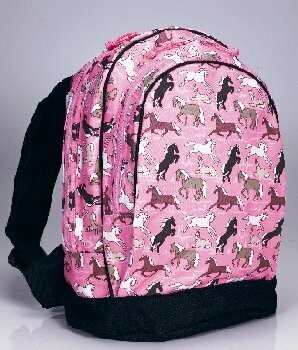 Pink Prancer 15" Excursion Horse Backpack Bookbag, #1453B