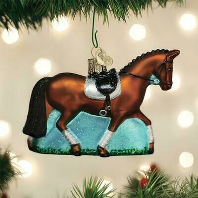 Old World Hand Blown Dressage Horse Ornament #953DR