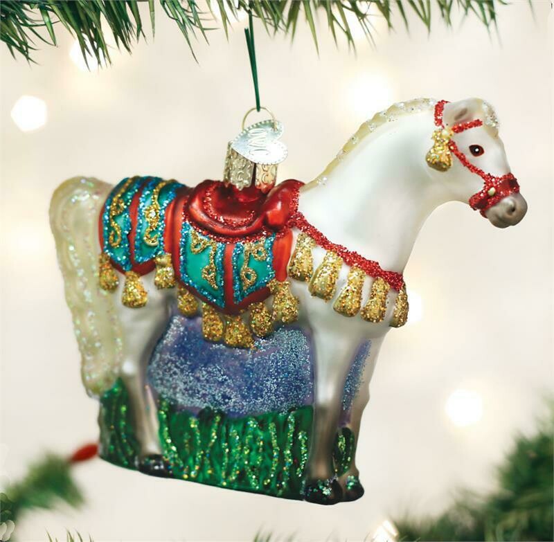 Old World Hand Blown Arabian Horse Ornament #954G