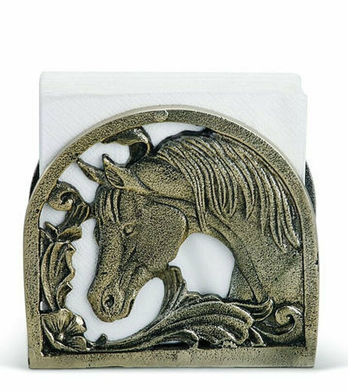 Elegant Horse & Flower Arched  Aluminum Napkin Holder #471NK