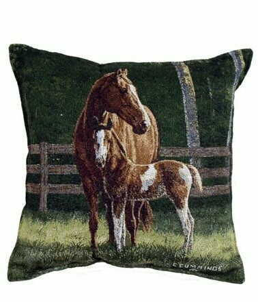 Mother's Pride Tapestry Horse 17" Pillow  #468MP