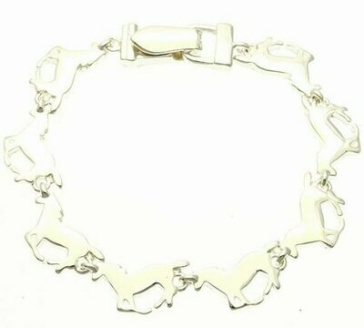 Linked Horses Silver Tone Fashion Bracelet #414LK
