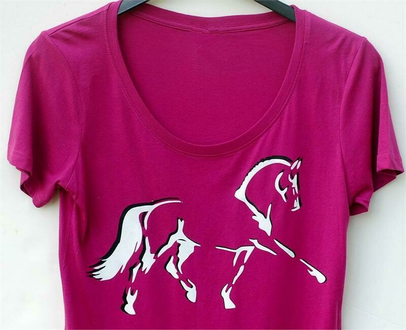 Dressage Art Ladies Ladies Sheer Scoop Neck #AT73, Select Color: Rose Pink