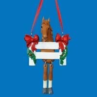 Horse & Ribbons Action Legs Personalized Ornament #950-A