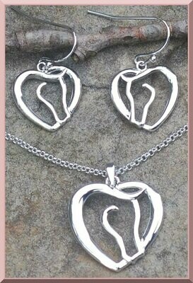 Horse Head Shaped Heart Silver Tone Fashion Collection #186H