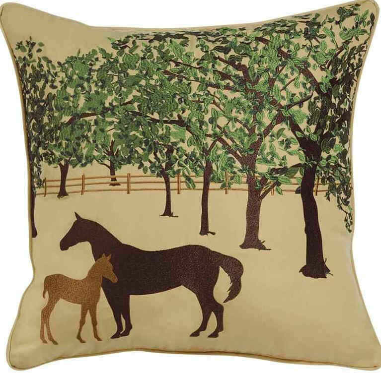 Embroidered Horse Pillow