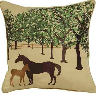 Horse Lover's Sunbrella Embroidered Pillow Set #140