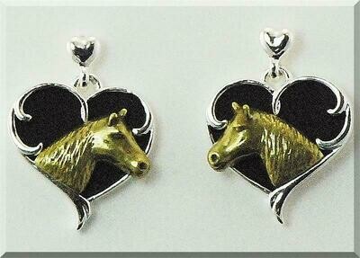 Horse & Heart Fashion Post Earrings #491QH