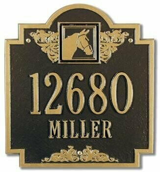 Horse Head Cast Aluminum Personalized Arched Barn Sign #DS514