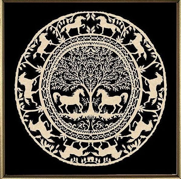 Hoofprints Hand Paper Cut Art Framed Print #472PC