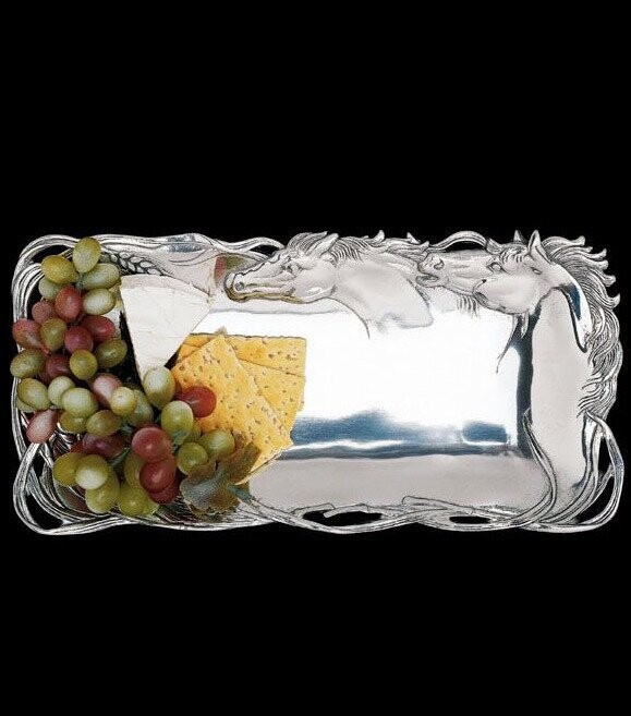 Horse Duo 12" Horse D'oeuvres Serving Tray by Arthur Court #PP01