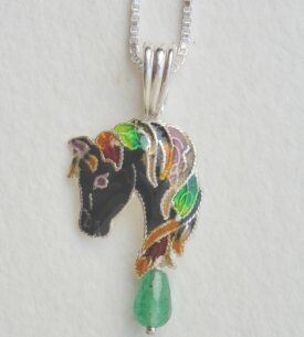 Earth Fillies Sterling Silver Enameled Necklace by Zarah. #2875N