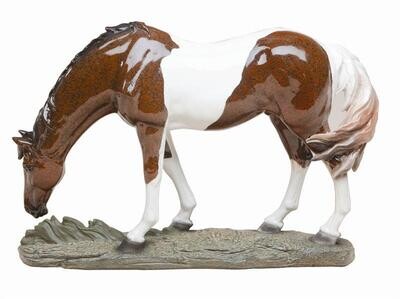 Grazing Paint Horse Fine Art Sculpture #989PT