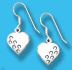 Heart & Hoofprints Sterling Silver Drop or Stud Earrings   #422E