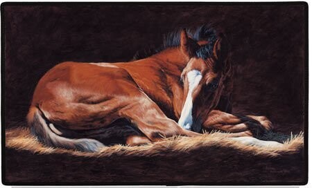 "Good as Gold" Sleeping Foal doormat #3332D