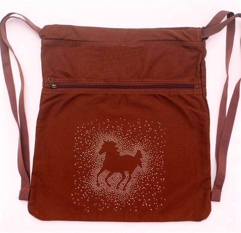 Glitter Galloper Mocha Canvas CInch Bag AGCB