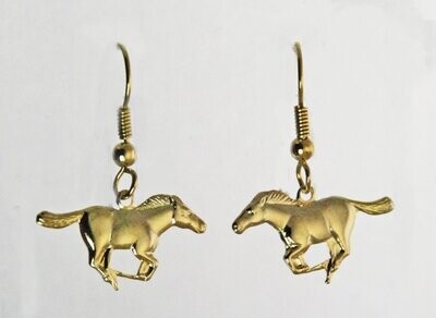 Galloper gold tone fashion hook earrings #4912