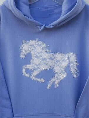 Floral Laced Running Horse Applique Tee, Sweat & Hoodie # ATC9