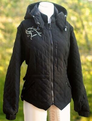 Dream Horse Embroidered Quilted 2-Sided Ladies Convertible Vest/Jacket w/Zip Off Sleeves #AC47