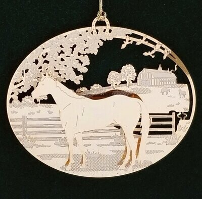 Gold Plated Quarter Horse 2D Ornament # A08GQ
