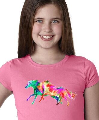 Pastel Horse Girls tee shirt # AM22Y