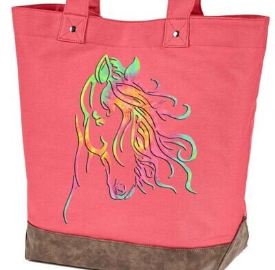 Adonis Horse Art Fuax Leather Canvas tote Bag #A978TB