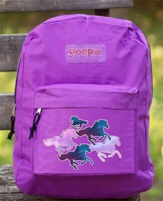 Colorful Herd Horse 16" Backpack #AT92R