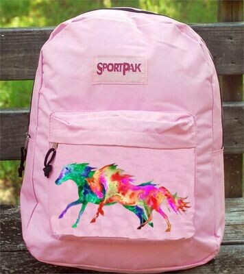 Pastel Horses 16" Backpack #AT92D
