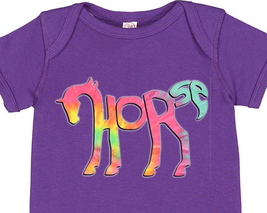 "HORSE: Tie dyed Design Bodysuit-Onesies