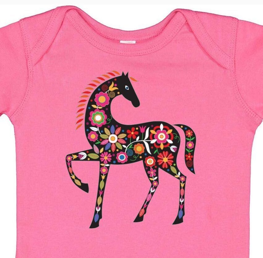 Petal Pony Infant Baby Rib Bodysuit/Onesies  #AC17