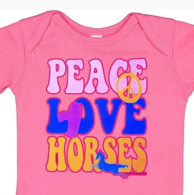 Peace-Love-Horses  Bodysuit-Onesies #AM235