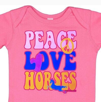 Peace-Love-Horses Bodysuit-Onesies #AM235