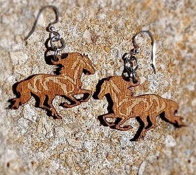 Artisan Running Horse Hook Earrings #205GT