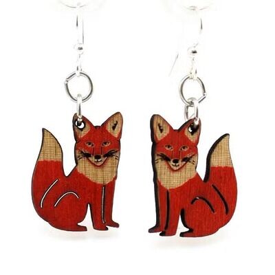 Artisan Sitting Fox Hook Earrings #205FX