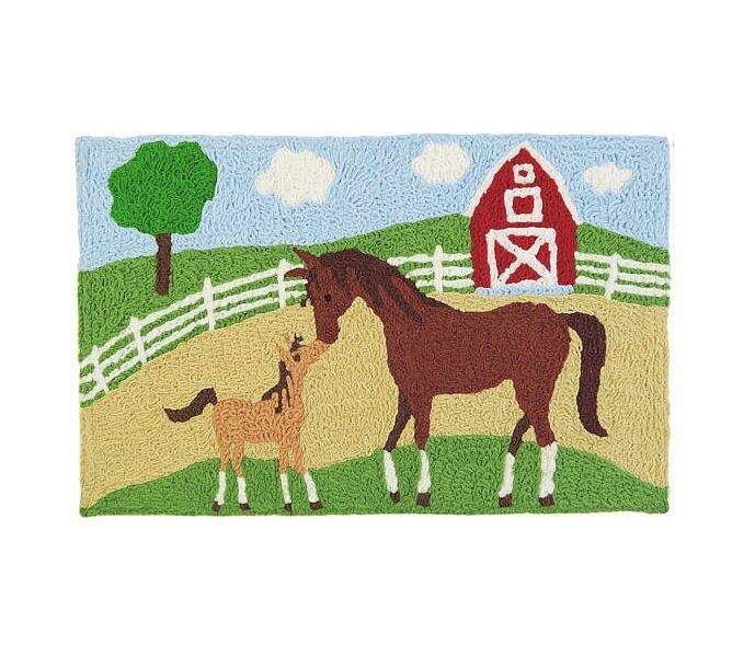 HELLO MOM Mare & Foal Welcome indoor/outdoor rug #407MF