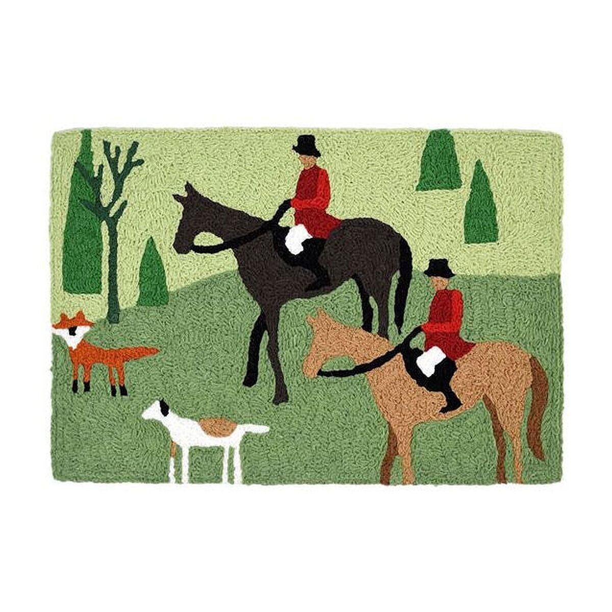 Fox Hunt Welcome indoor/outdoor rug #407FX