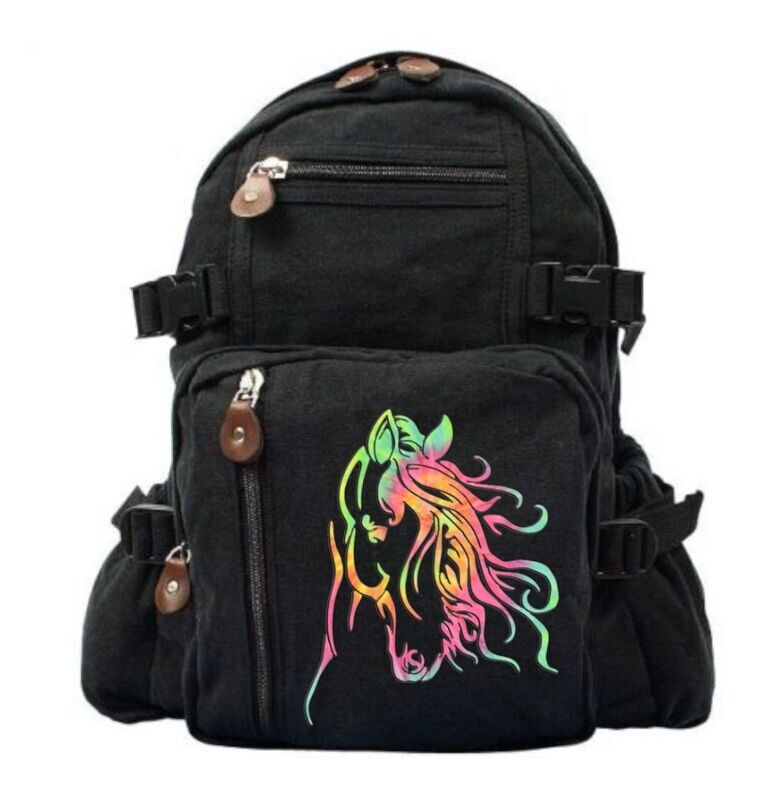 Tie Dye  Adonis  Explorer  18"&15" Burly Canvas Black Backpack  #A97BK