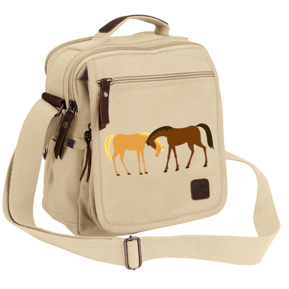 Nuzzling Ponies  Canvas Cross Body Bag #AT92C