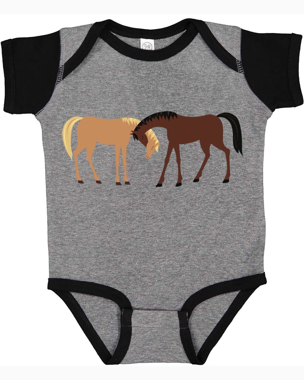 Nuzzling Ponies Infant Baby Rib Bodysuit/Onesies  #AC17G