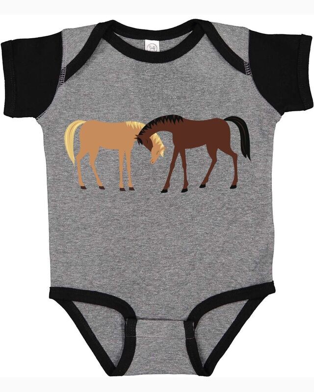 Nuzzling Ponies Infant Baby Rib Bodysuit/Onesies  #AC17G